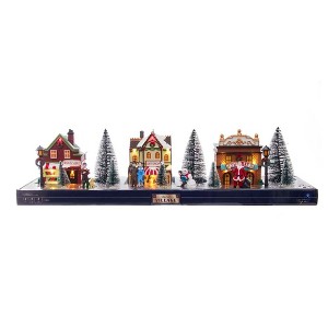 Kurt Adler 5.5-Inch Battery-Operated LED Lit Christmas Village, 17 Piece Set - 1 of 4