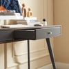 LIVAREEmlen Mid Century Desk, Modern Writing Study Desk with Drawers, Multifunctional Home Office Computer Desk, Walnut+Dark Grey - 4 of 4