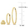 EVERLY JEWELRY | 14k Yellow Gold 3-Piece Earring Set 20mm and 13mm Hoops and Triple Bead with Diamond Accent Studs - 2 of 4