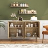 47.2-Inch Wide 4 Decorated Doors Fluted Sideboard Buffet Cabinet with Adjustable Shelf, Solid Wood Feet for Kitchen, Dining Room, Hallway - 2 of 4