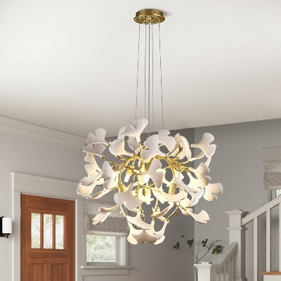 CityFurn 7-Light Modern Ceramic Ginkgo Chandelier for Dining Room