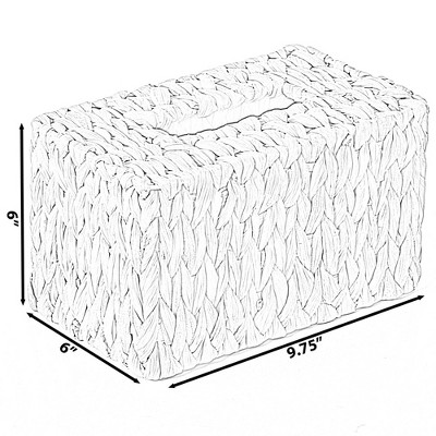 Tall Natural Water Hyacinth Wicker Tissue Box Cover