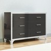 Mshliw High Gloss 6 Drawer Dresser with Metal Handles, Elegant Mirrored MDF Storage Cabinet for Bedroom, Living Room, or Entryway - 3 of 4