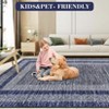 Washable Area Rugs Modern Bordered Low Pile Rugs for Living Room Contemporary Geometric Foldable Stain Resistant Carpet Neutral Rugs for Bedroom - 4 of 4
