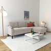 VASIP Convertible Sofa with with Movable Ottoman ,L-Shaped 3-Seater Combination Couch , for Living Room, Office & Small Spaces.Beige - 2 of 4