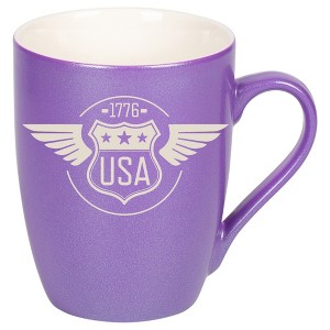 100 North United States of America 10 Ounce Passion Purple Metallic Finish, Comfortably Fits Your Hands, New Bone China Coffee Tea Cup Mug, USA 1776 - 1 of 1