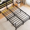 CAVINAS Queen Size Bed Frame with Wooden Headboard, Metal Bed Frame with RGB Lights, Charger, Storage Shelf, Noise-Free - 4 of 4