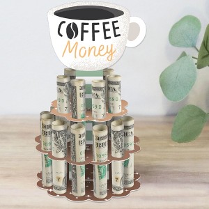 Big Dot of Happiness But First, Coffee - DIY Cafe Themed Party Money Holder Gift - Cash Cake - 1 of 4