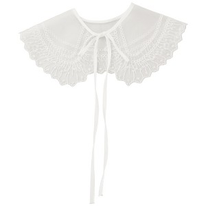 INSPIRE CHIC Women's Semi-Sheer Embroidery Neck Ruff Detachable Fake Dickey Collar Little Shawl 1 Pc - 1 of 4