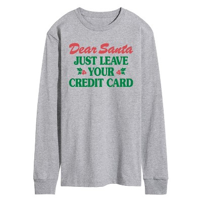 Men's - Instant Message - Dear Santa Leave Credit Card Long Sleeve Graphic T-Shirt