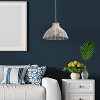 15" 1-Light Elodie Pendant Natural Rattan White - River of Goods - 3 of 4