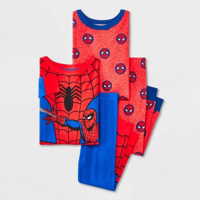 Image of Toddler Boys' 4pc Snug Fit Marvel Spider-Man Cotton Pajama Set - Blue 2T
