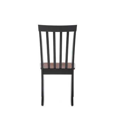 Black and Cherry Wood Transitional Side Chair Set