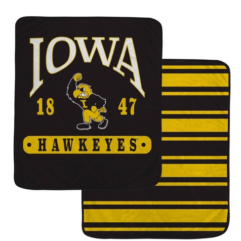 NCAA Iowa Hawkeyes Varsity Plaque Double Sided Royal Plush Blanket - image 1 of 1