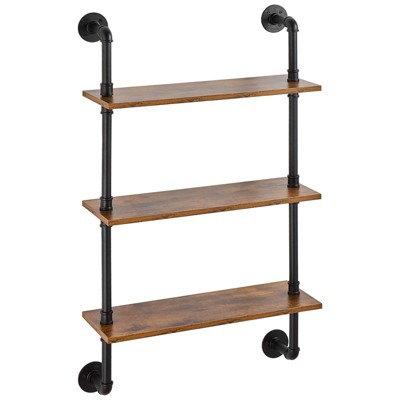 Munora Industrial Pipe Shelf 3 Tier 24x7.87in Wall-Mount for Kitchen Bedroom