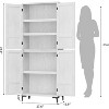 71" Farmhouse Tall Storage Cabinet, Adjustable Shelves & 4 Doors - Bathroom Pantry Organizer for Kitchen, Dining Room and office - 2 of 4