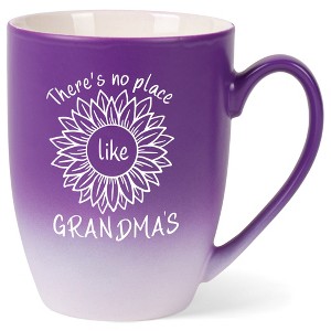 Elanze Designs There'S No Place Like Grandma'S Two Toned Ombre Matte Purple and White 12 ounce Ceramic Stoneware Coffee Cup Mug - 1 of 4