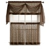 Kate Aurora Complete 4 Piece Linen Leaf Embroidered Complete Kitchen Curtain Set - 2 of 3