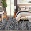 Washable Area Rugs Neutral Modern Living Room Rug Stain-Resistant Low Pile Non Slip Indoor Distressed Print Carpet - 2 of 4