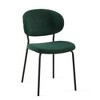 Grungis Boucle Fabric Kitchen Chairs Set of 4,Upholstered Armless Dining Chairs with Curved Back and Black Metal Legs for Dining Room,Kitchen - 4 of 4