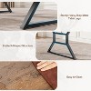 71 Inch Dining Table for 6 to 8 People, Rustic Style Rectangle Kitchen Table, Geometric Metal Legs, Modern Farmhouse Style, for Kitchen - 3 of 4