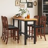 Tangkula 24" Modern Bar Stools Set of 4 w/ Hollowed High Backrest Waterproof Pu Leather - 2 of 4