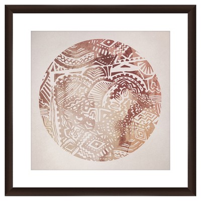 18" x 18" Matted to 2" Geometric Pattern I Picture Framed Black - PTM Images