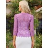 INSPIRE CHIC Women's Floral Lace Evening 3/4 Sleeves Formal Elegant Bolero Cardigan - 3 of 4