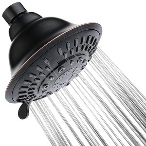 High Pressure 5-Spray Fixed Shower Head, Angle Adjustable - 1 of 4