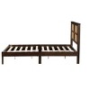 DOMETOUR Full Size Bed with Rattan Headboard, Two Storage Drawers, Rubber Wood Bed with Enhanced  Support Salts and Feet,Espresso - 2 of 4