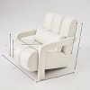 27.5" Modern Linen Accent Chair,Upholstered Armchair with Pillow & Wide Seat for Living Room Bedroom-Baofuwish - 4 of 4