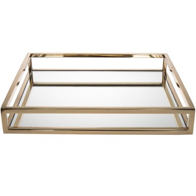 HomeRoots 14" Gold Square Metal Serving Tray