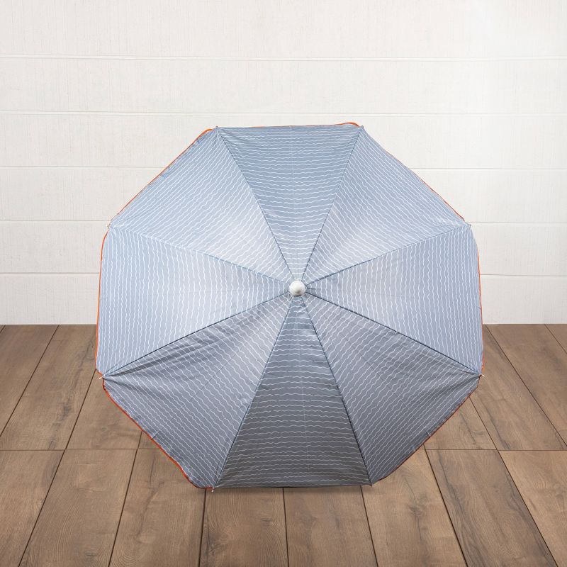 Picnic Time 5.5&#39; Wave Break Beach Compact Umbrella - Gray, 4 of 11