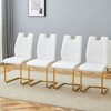 Infurnic Dining Chairs Modern Style Set of 4 Gold Metal Chair Legs, Suitable for Restaurants, Kitchens, Conference Rooms, White, 15.7"*16"*37.4" - 2 of 4