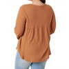 Women's Plus Waffle Henley Top - mittoshop - 3 of 3