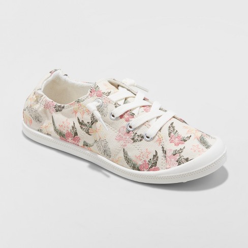 floral canvas trainers