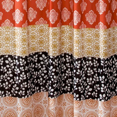 95" x 52" Turquoise and Orange Bohemian Polyester Curtain Panel Set