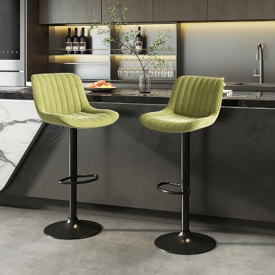 UNISOAR Modern Swivel Bar Stools Set of 2/4,  Counter Height Bar Stools with Adjustable Height Upholstered Bar Chair with Back and Footrest for Bar