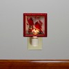Roman 6" Red and Brown Glitter Cardinal Christmas Night Light - 2 of 4
