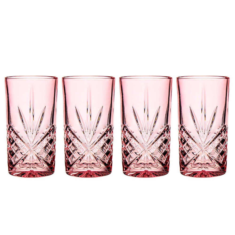 Photos - Glass Godinger Silver Set of 4 Dublin Crystal High Ball Glasses Blush