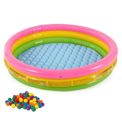 Intex 58 X 13 Inch Inflatable Sunset Glow Colorful Backyard Kiddie Pool ...