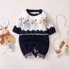 MyKids-Usa Baby Christmas Giraffe Pattern Shoulder Button Design Sweater Rompers - 2 of 4