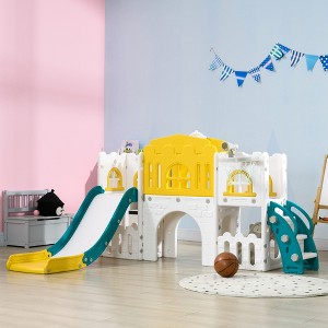 YOOCOZZ 8-in-1 Toddler Slide - Hoop, Climber, Telescope, Tunnel, Wheel, Aisle, Storage (1-3 Years), Yellow - 1 of 4