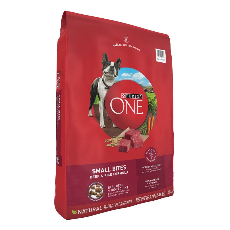 Purina ONE SmartBlend Small Bites Beef & Rice Formula Adult Dry Dog Food, 5 of 9