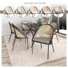 LeisureMod Urbane Dining Chair vynil Upholstery, Wicker-back and Stainless Steel Legs, Set of 4 - 4 of 4