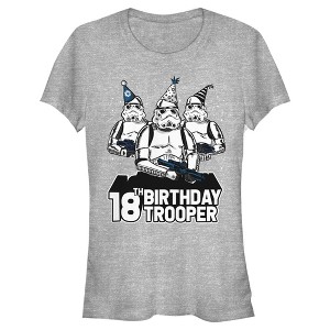 Juniors Womens Star Wars Stormtrooper Party Hats Trio 18th Birthday Trooper T-Shirt - 1 of 3