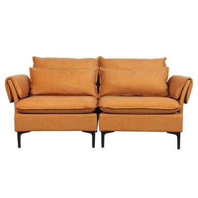 Modern Fabric Loveseat with Solid Wood Frame and High Legs – Stylish and Comfortable for Home & Office