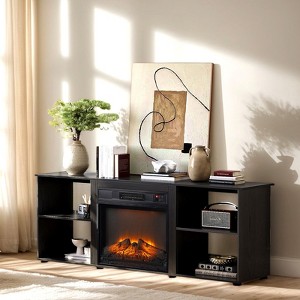 Farmhouse 58'' TV Stand For Tvs Up To 70'' With Electric Fireplace And Adjustable Shelves - 1 of 4