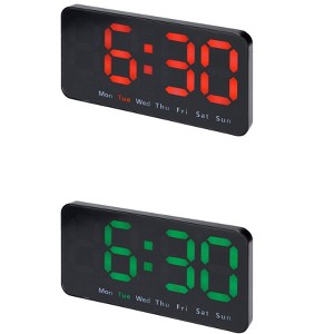 REGALWOVEN 2 Pcs Plastic Digital Dimmable Big Numbers Display Table Clock 8.3 x 4.3 x 1.2 Inches - 1 of 4