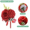 Unique Bargains Artificial Rose Flower Men Wedding Boutonnieres 2 Pcs - 2 of 4